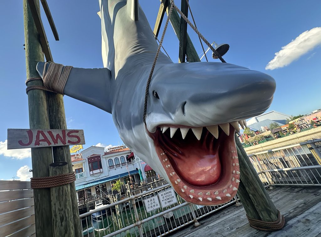 Surviving JAWS hanging shark photo spot in the San Francisco area of Universal Studios Florida.